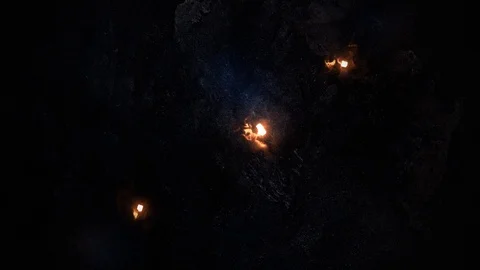 The symbol of infinity glows in the fire. Infinity 37 Video stock 91039302