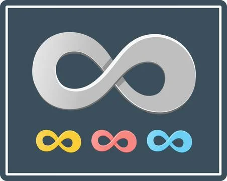 The symbol of infinity. The symbol of infinity. Vector illustration in dif... Stock Photos