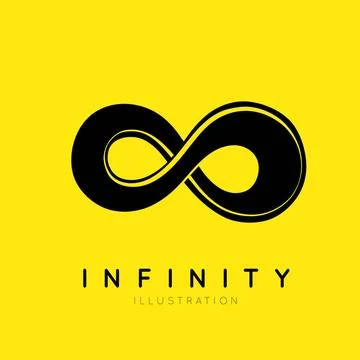 The symbol of infinity The symbol of infinity. Vector illustration on yell... Stock Photos