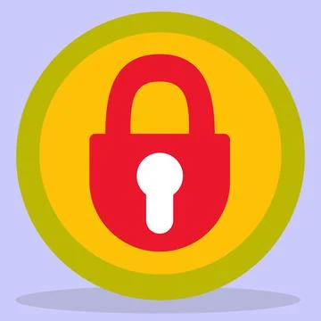A symbol inside a circle, a lock with a keyhole. Stock Illustration