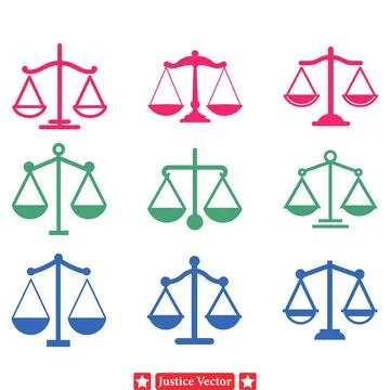 Symbol of Integrity  Impeccable Justice Scale Silhouettes for Creative Ende.. Stock Illustration