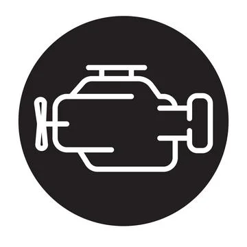 Symbol of internal combustion Engine Simple thin line vector Stock Illustration