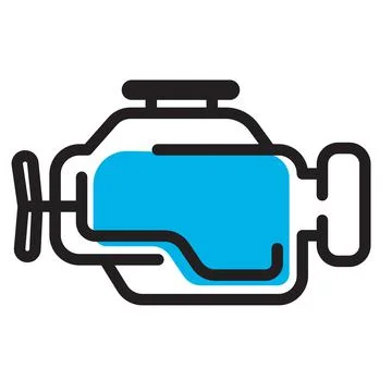 Symbol of internal combustion Engine Simple thin line vector Stock Illustration