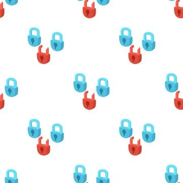 Symbol of internet security with padlocks pattern seamless vector Stock Illustration