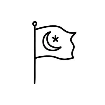 Symbol of islam doodle icon, vector line illustration Stock Illustration
