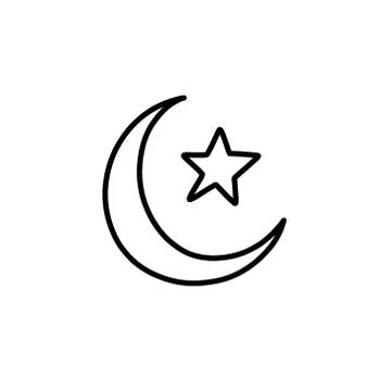 Symbol of islam doodle icon, vector line illustration Stock Illustration