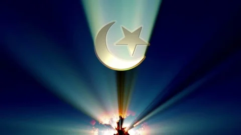 A Symbol of Islam rising frm the Ashes Stock Footage 72133136