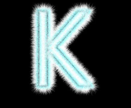 Symbol "K" from wool on a black background Stock Illustration