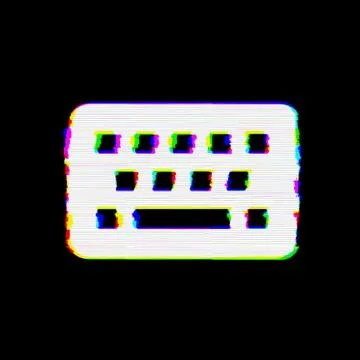 Symbol keyboard has defects. Glitch and stripes Stockillustratie