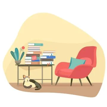 Symbol of knowledge, library. place to read. reading room. back to school Stock-Illustration