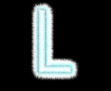 Symbol "L" from wool on a black background Stock Illustration
