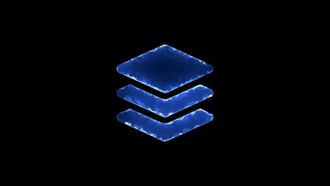 Symbol layer group. Blue Electric Glow Storm. looped video. Alpha channel black Stock Footage 98713009