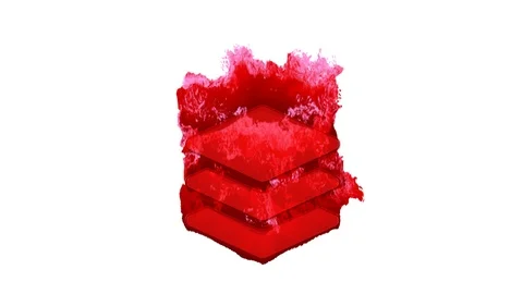 Symbol layer group inflames with dark fire, then burns. In - Out loop. Alpha Stock Footage 106638779