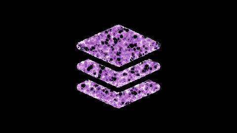 Symbol layer group shimmers in three colors: Purple, Green, Pink. In - Out loop. Stock Footage 124642290