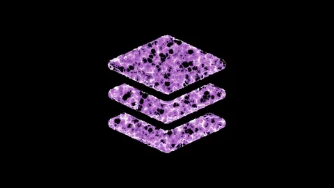 Symbol layer group shimmers in three colors: Purple, Green, Pink. In - Out loop. Stock Footage 124642391