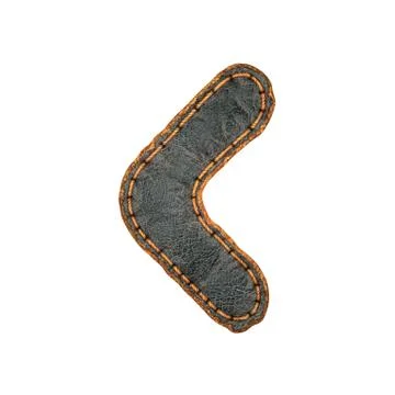 Symbol left angle bracket made of leather. 3D render font with skin texture Stock Illustration