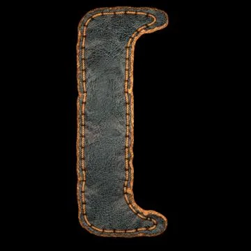 Symbol left bracket made of leather. 3D render font with skin texture isolated Stock Illustration