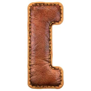 Symbol left bracket made of leather. 3D render font with skin texture on white Stock Illustration