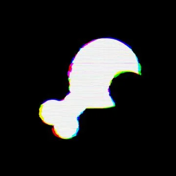 Symbol leg bite has defects. Glitch and stripes Stock Illustration