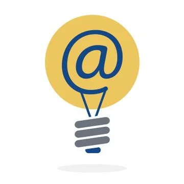 Symbol at in lightbulb Stock Illustration