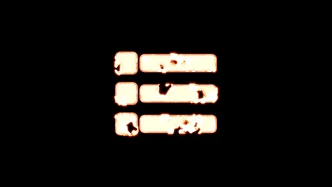 Symbol list burns out of transparency, then burns again. Alpha channel Stock Footage 117945797