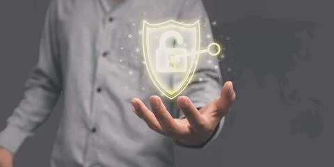 Symbol, lock, lock and security system illustration Stock Photos