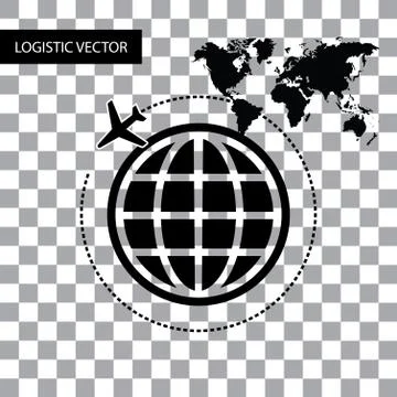Symbol  logistic around the world Stock Illustration