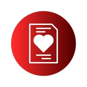 Symbol of love and affection presented on a document showcasing care and em.. Stock Illustration