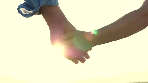 Symbol love captured close-up shot two lovers holding hands during beautiful Stock Footage 248530752