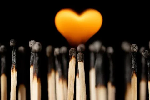 Symbol of love, devotion, passion, burning in love Stock Photos