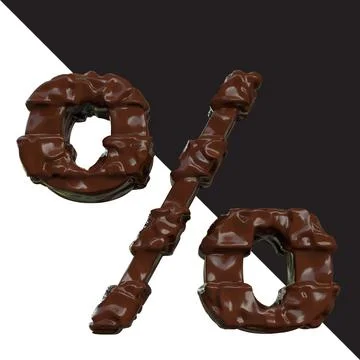Symbol made of chocolate 3d Stock-Illustration