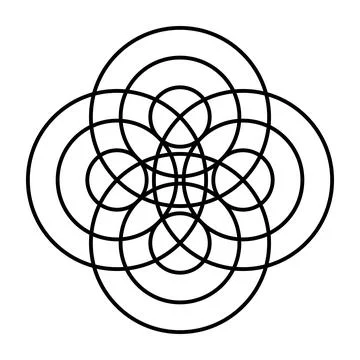 Symbol made of concentric circles, a mandala-like pattern Stock Illustration