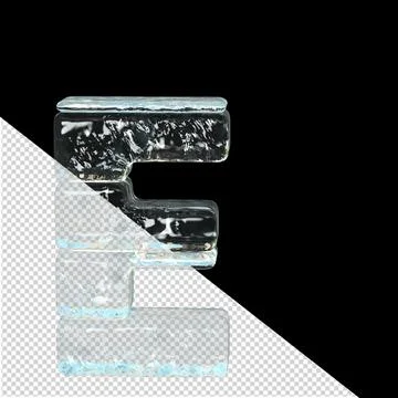 The symbol is made of ice. letter e Stock Illustration