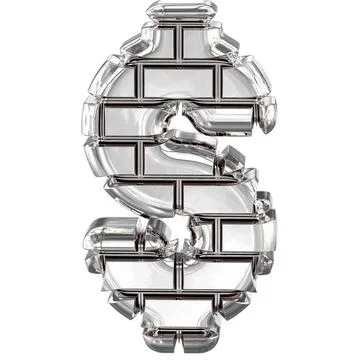 The symbol made of silver bricks. Illustrazione stock