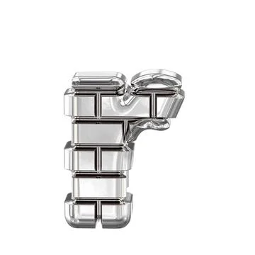 The symbol made of silver bricks. letter r Illustrazione stock