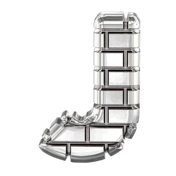 The symbol made of silver bricks. letter j Illustrazione stock