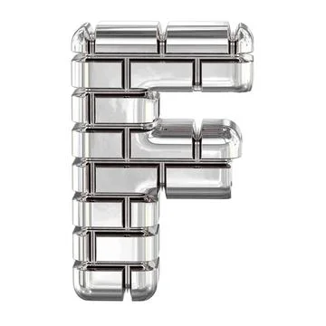 The symbol made of silver bricks. letter f Illustrazione stock