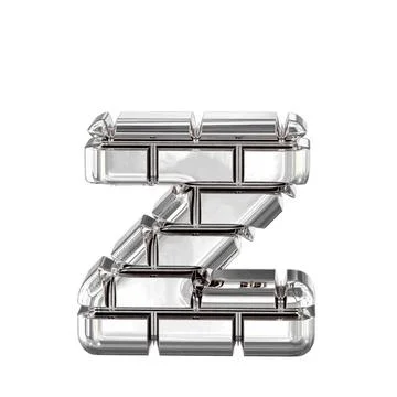 The symbol made of silver bricks. letter z Stock Illustration