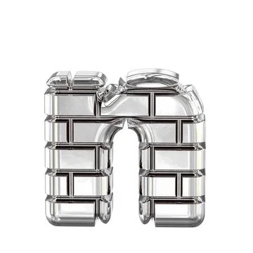 The symbol made of silver bricks. letter n Stock Illustration