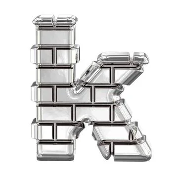 The symbol made of silver bricks. letter k Illustrazione stock