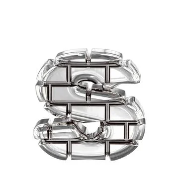 The symbol made of silver bricks. letter s Illustrazione stock