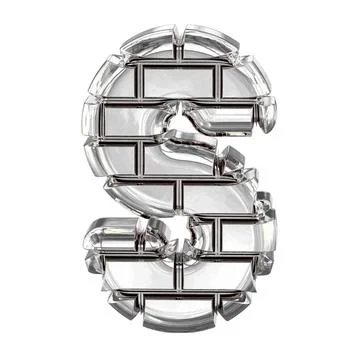 The symbol made of silver bricks. letter s Stock Illustration