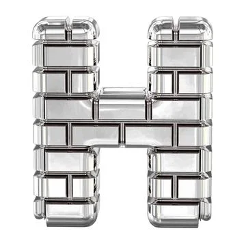 The symbol made of silver bricks. letter h Stock Illustration