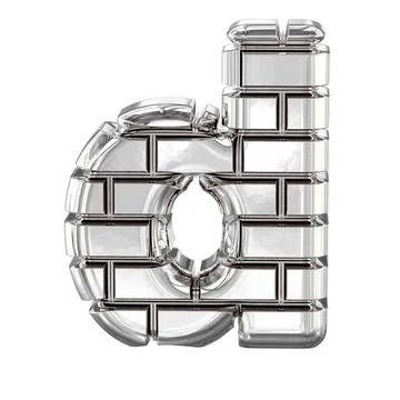 The symbol made of silver bricks. letter d Stock Illustration