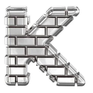 The symbol made of silver bricks. letter k Stock Illustration