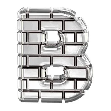 The symbol made of silver bricks. letter b Illustrazione stock