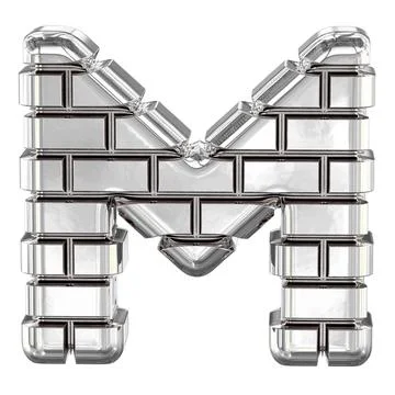 The symbol made of silver bricks. letter m Illustrazione stock