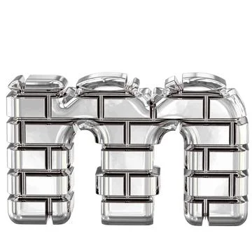 The symbol made of silver bricks. letter m Stock Illustration