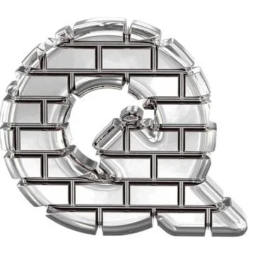 The symbol made of silver bricks. letter q Illustrazione stock