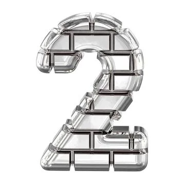The symbol made of silver bricks. number 2 Stock Illustration